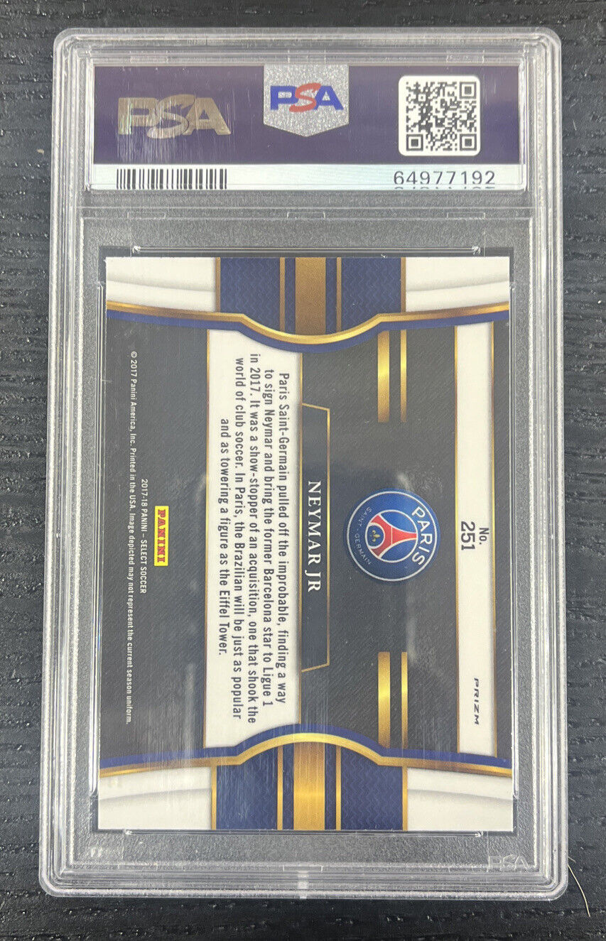2017 panini select #251 neymar jr checkerboard prizm PSA Brazil PSA9
