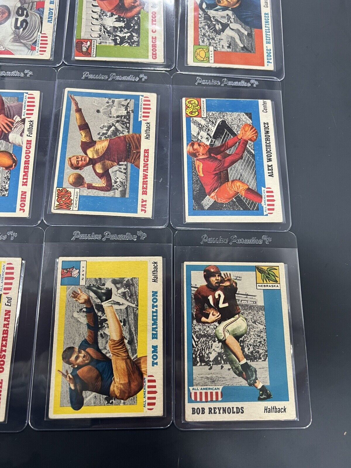 Lot Of 24 1955 Topps All American Football Cards Newly Sleeved!