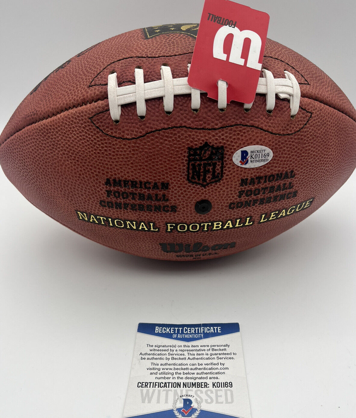 Derek Carr Signed Wilson Duke Football Becket Witnessed Raiders Saints