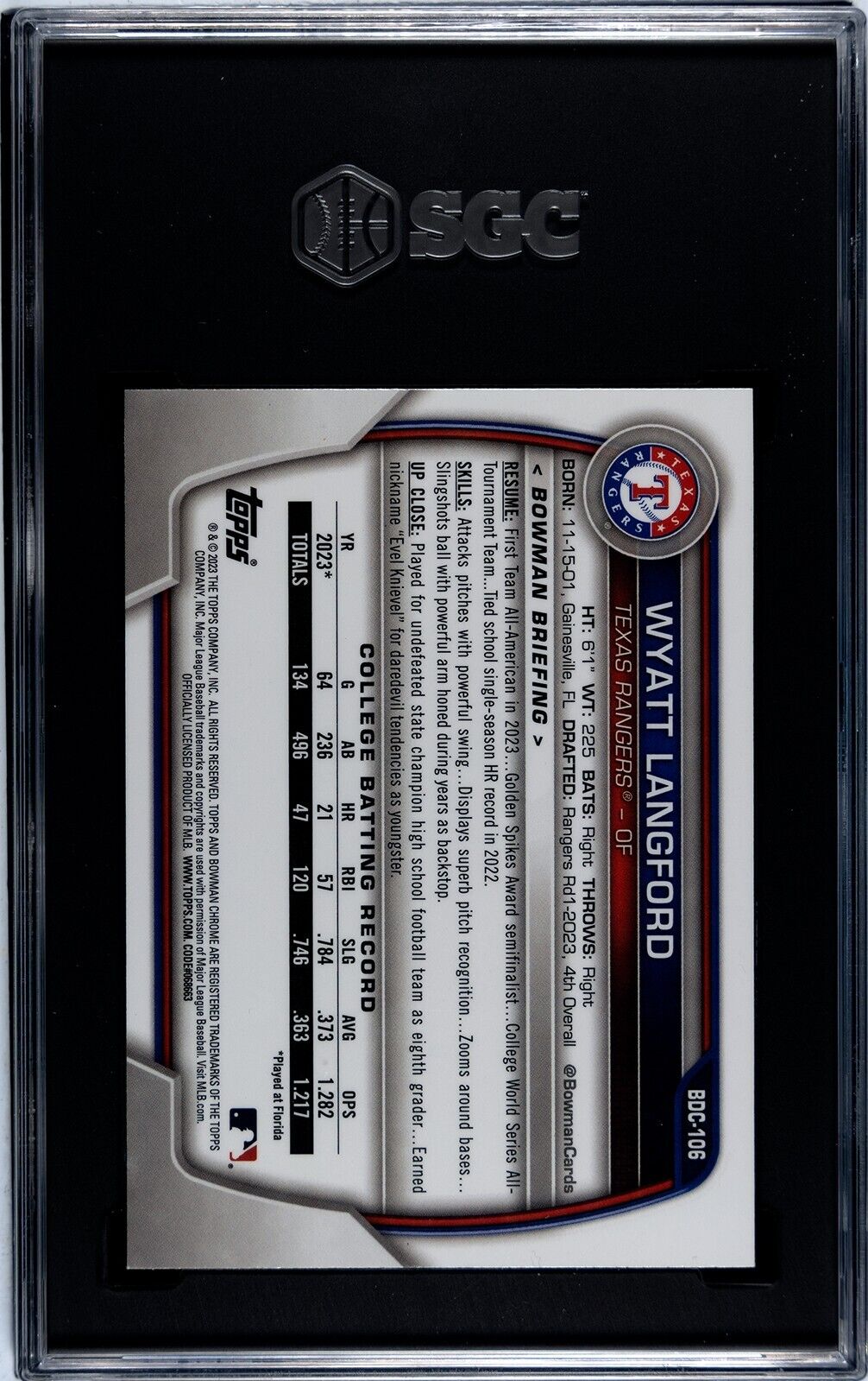 2023 Bowman Draft Max Clark 1st Bowman Detroit Tigers Refractor SGC 10