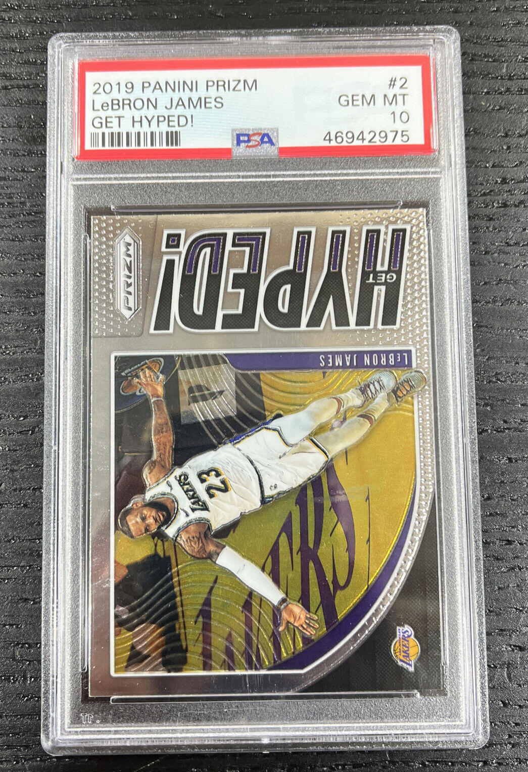 2019-20 Lebron James Panini Prizm Get Hyped Insert #2 PSA 10 GEM MINT LA Lakers