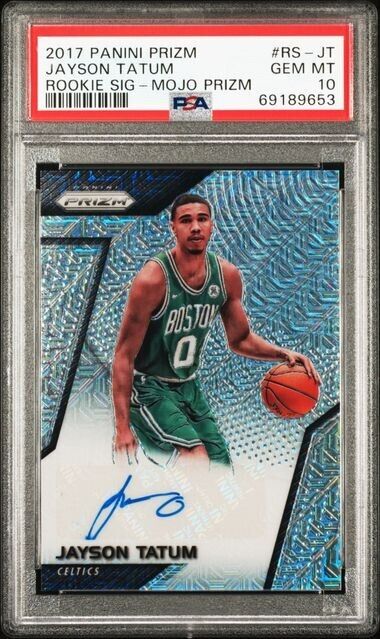 2017 Panini Prizm Jayson Tatum Mojo Auto /25 PSA 10 Rookie Card Celtics RC