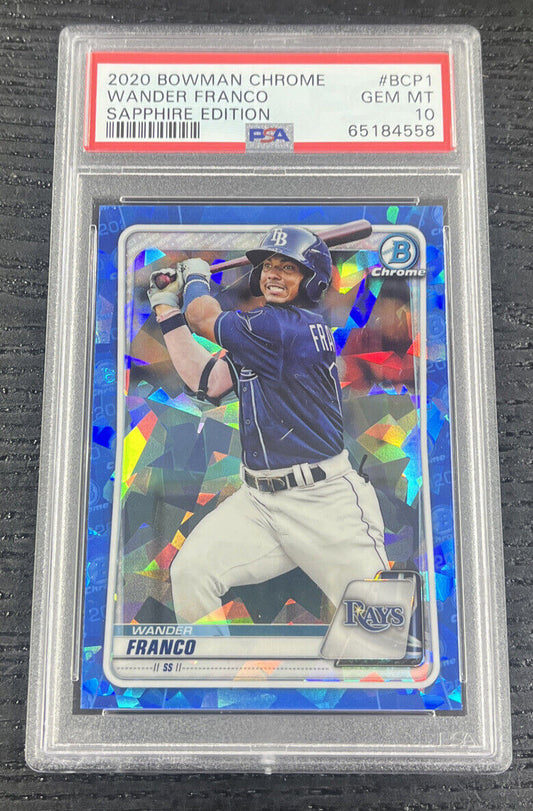 2020 Bowman Chrome Sapphire Wander Franco #BCP1 PSA 10 GEM Tampa Bay Rays