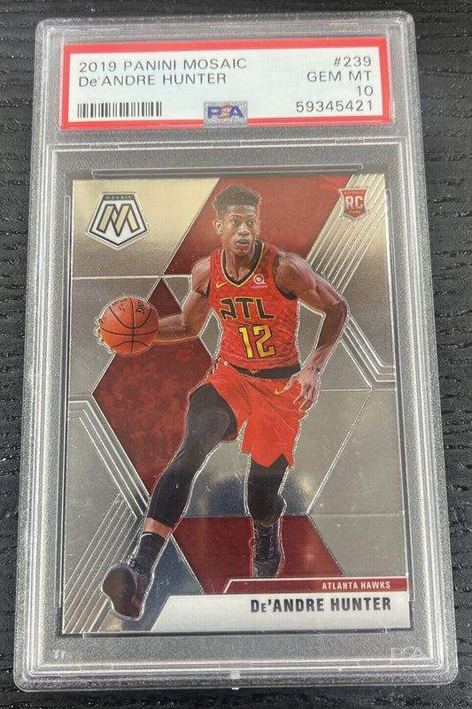 2019 Panini Mosaic #239 De’Andre Hunter PSA 10 Gem Mint Rookie Card