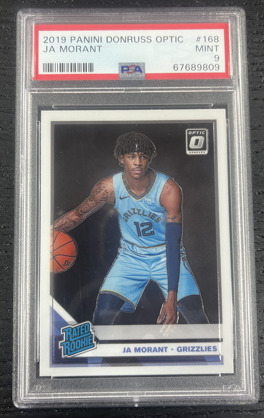 2019-20 Donruss Optic Ja Morant Rated Rookie Card RC #168 PSA 9 Grizzlies