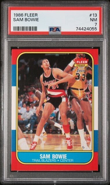1986 Fleer Sam Bowie Portland Blazers PSA 7