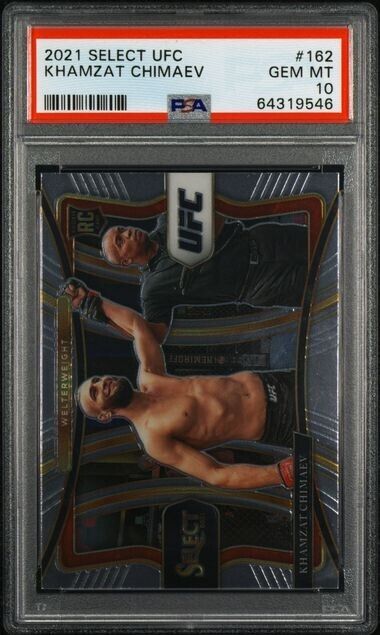 2021 Panini UFC KHAMZAT CHIMAEV Select Premier Level RC #162 PSA 10