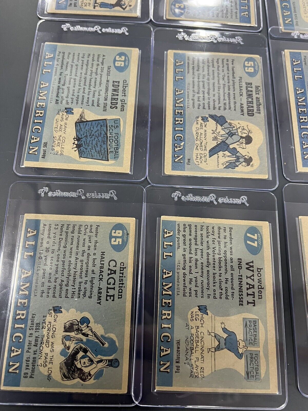 Lot Of 24 1955 Topps All American Football Cards Newly Sleeved!