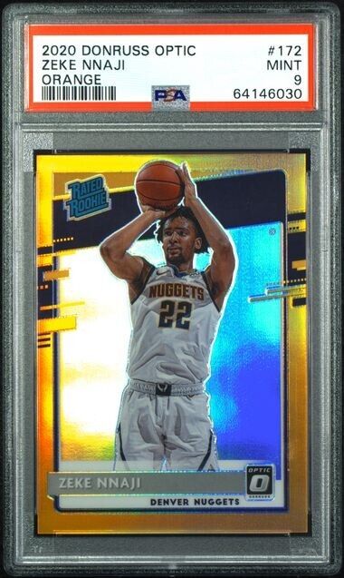 2020-21 Optic Zeke Nnaji Orange Prizm /199 Denver Nuggets PSA 10