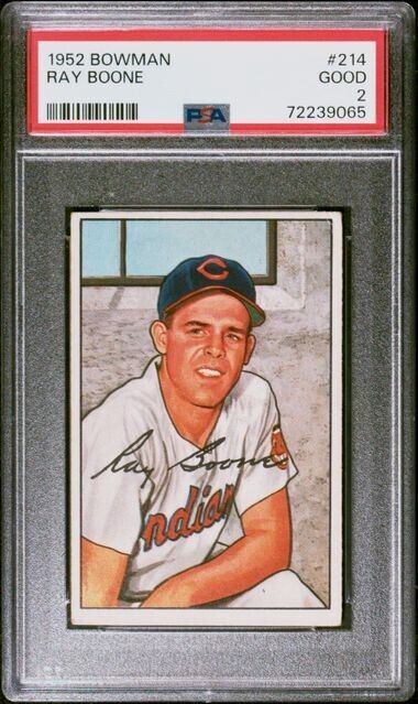 1952 Bowman Baseball #214 Ray Boone PSA 2 Cleveland Indians