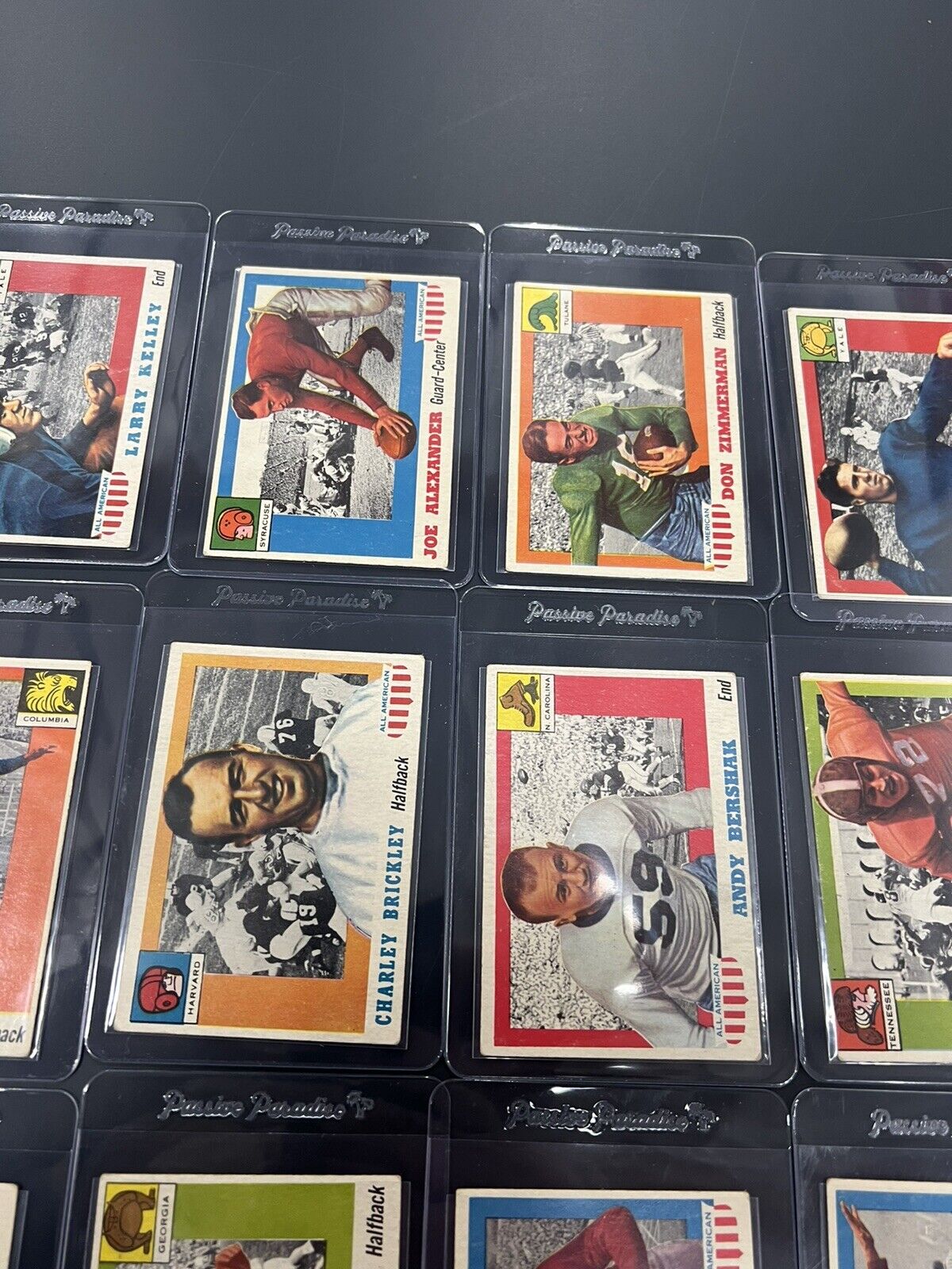 Lot Of 24 1955 Topps All American Football Cards Newly Sleeved!