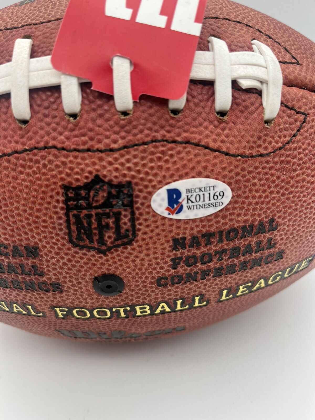 Derek Carr Signed Wilson Duke Football Becket Witnessed Raiders Saints