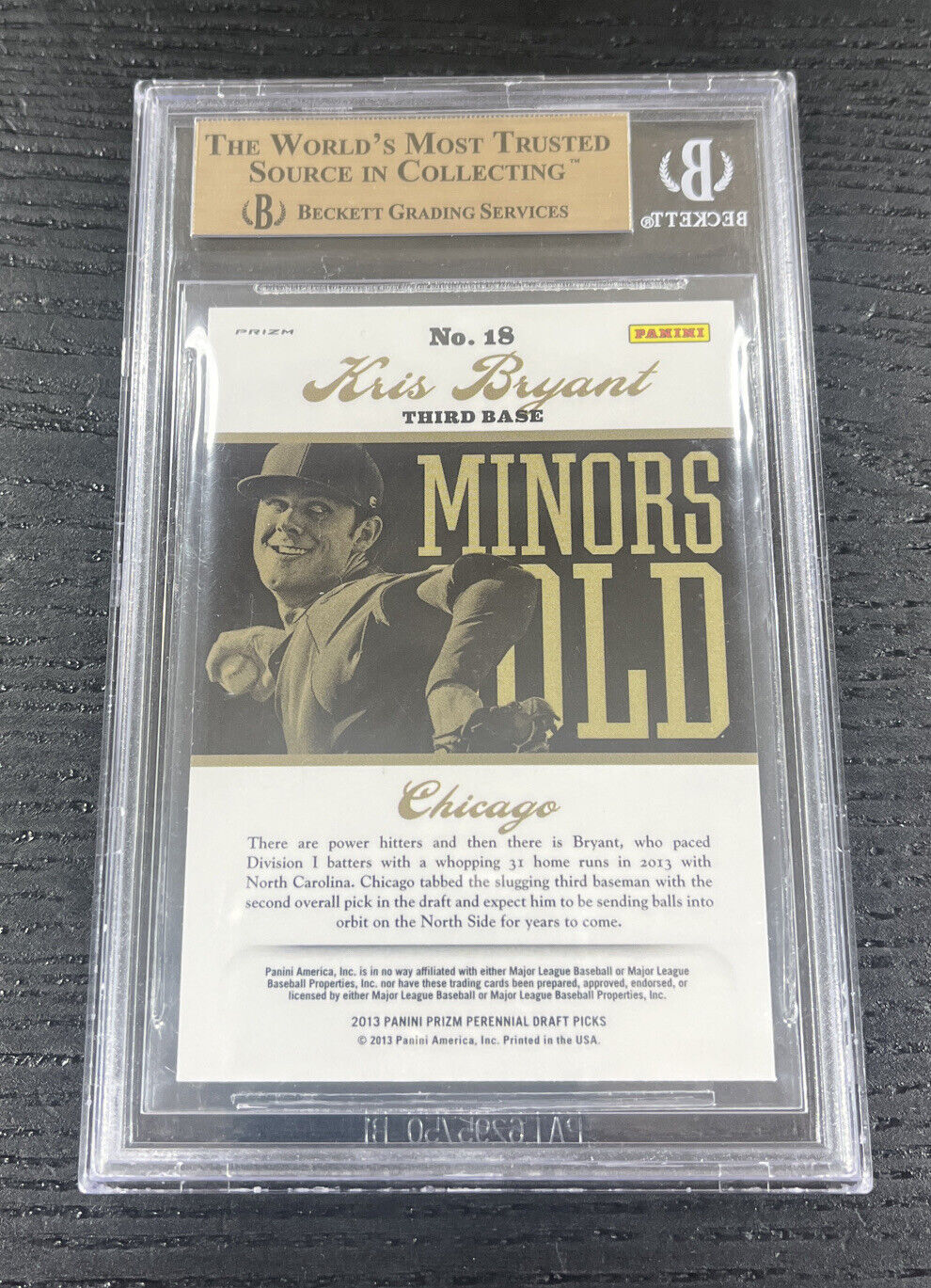 2014 Panini Prizm Perennial Draft Picks Kris Bryant Silver Parallel BGS 9.5