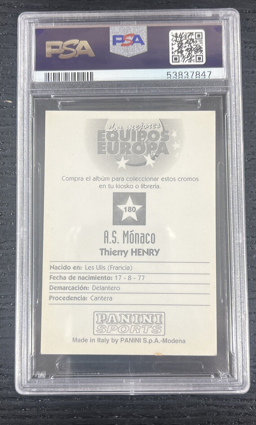 1998 Panini Los Mejores Equipos de Europa Thierry Henry PSA 7