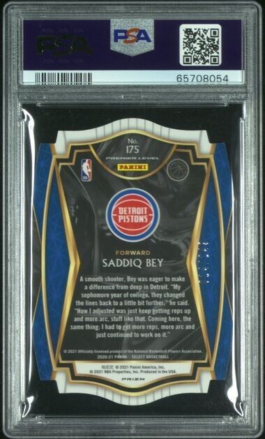 2020-21 Panini Select Die-Cut Prizm Saddiq Bey RC Rookie /249 PSA 10