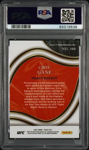 2021 UFC Select Octagonside Ciryl Gane Prizm RC Rookie PSA 10