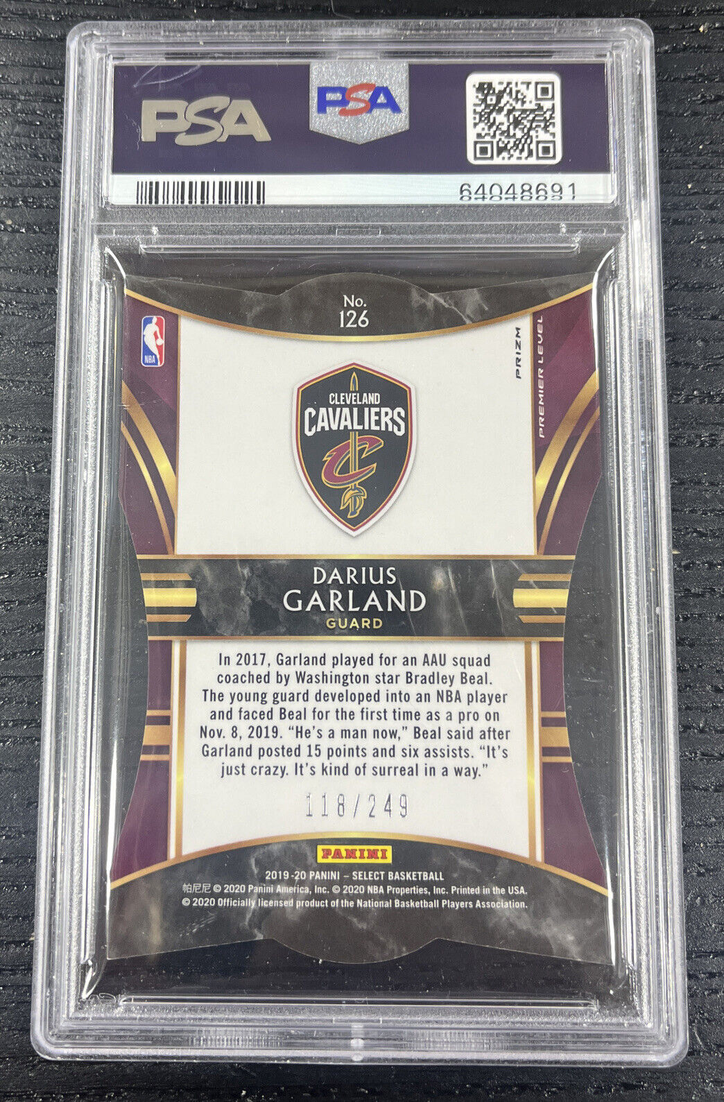 2019-20 Select Die-Cut Darius Garland Blue Prizm /249 Cavaliers RC Rookie PSA 9