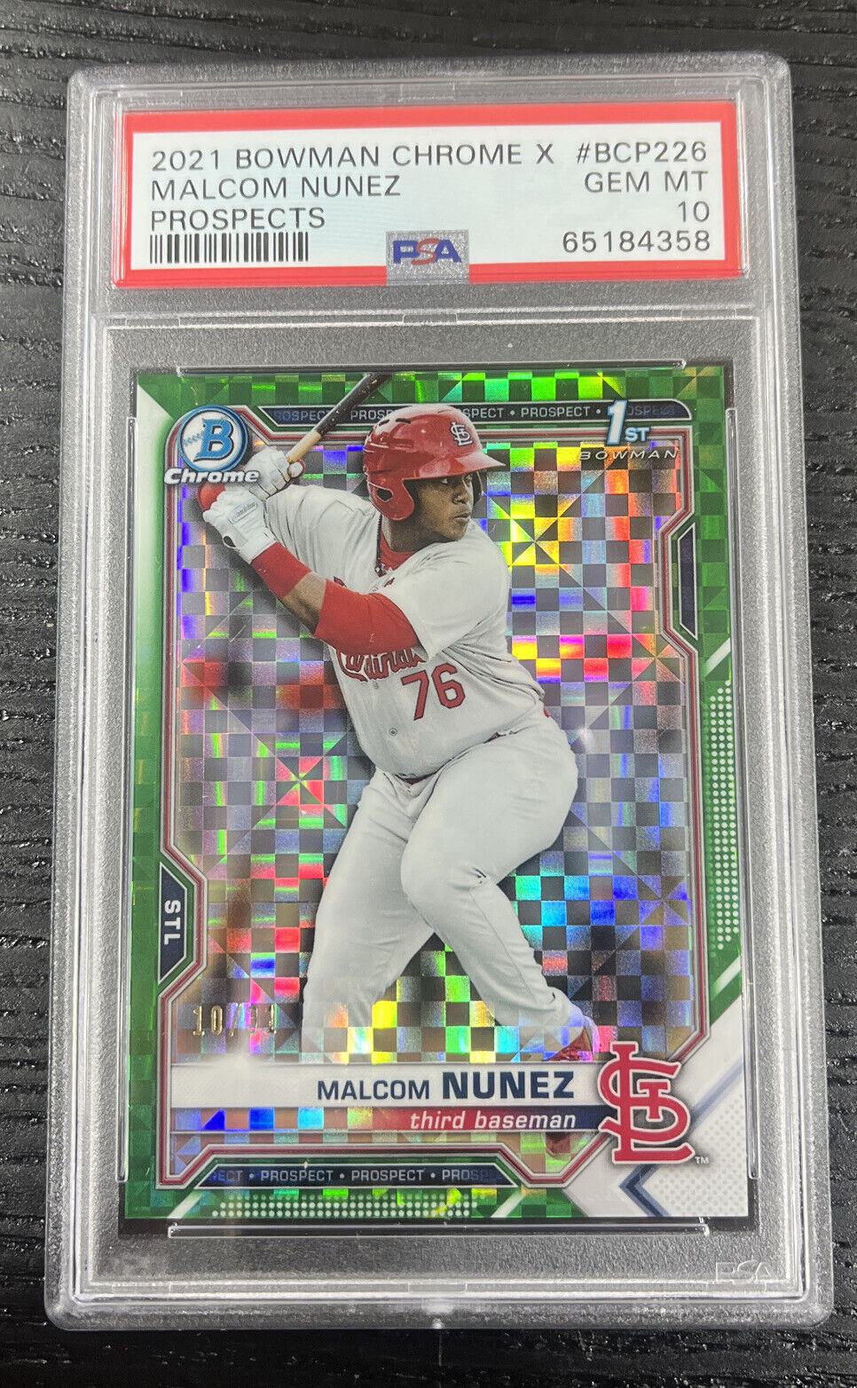 MALCOM NUNEZ 2021 Bowman Chrome X 1st Prospects BCP-226 /31 PSA 10