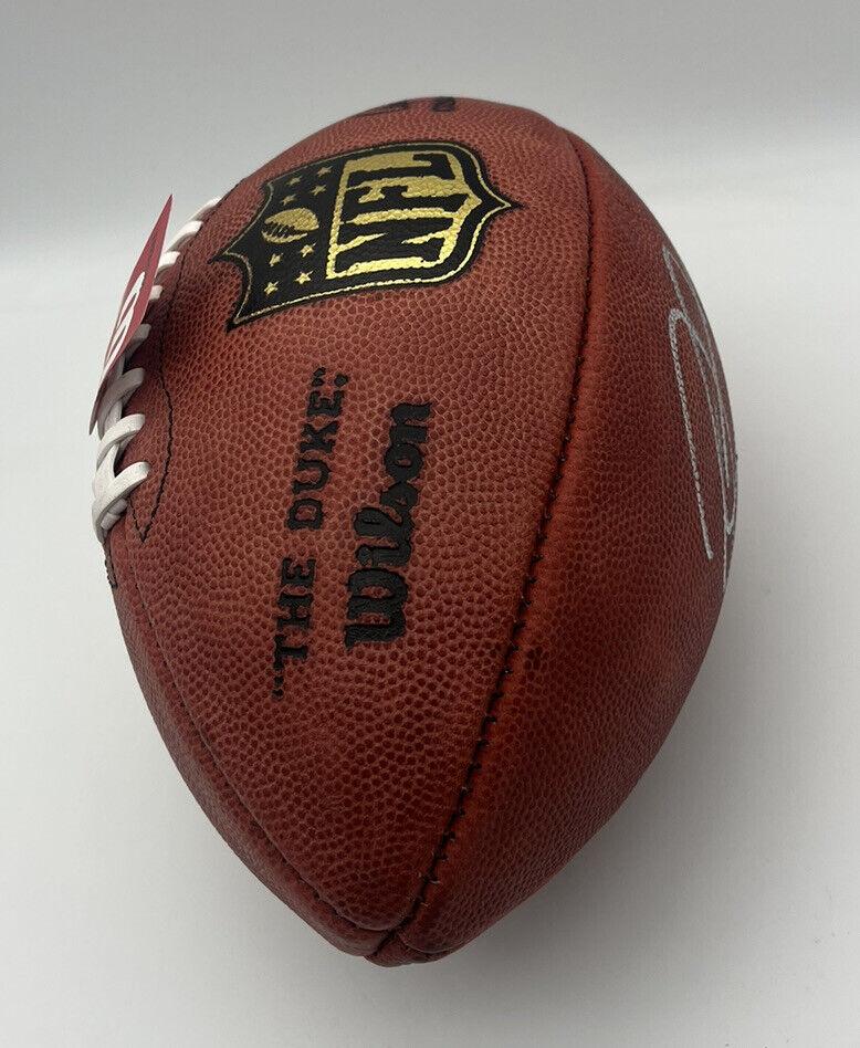 Derek Carr Signed Wilson Duke Football Becket Witnessed Raiders Saints