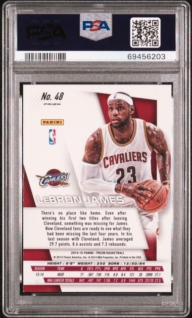 2014-2015 Panini Prizm - Lebron James Yellow and Red Mosaic Prizm SSP - PSA 9