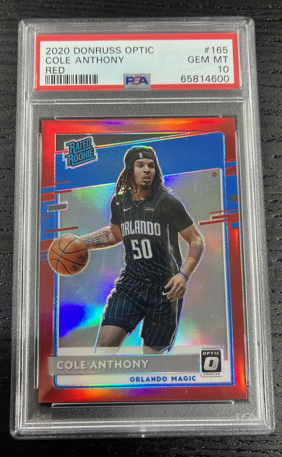 2020-21 Panini Donruss Optic Cole Anthony Red Holo Rookie /99 #165 Orlando Magic