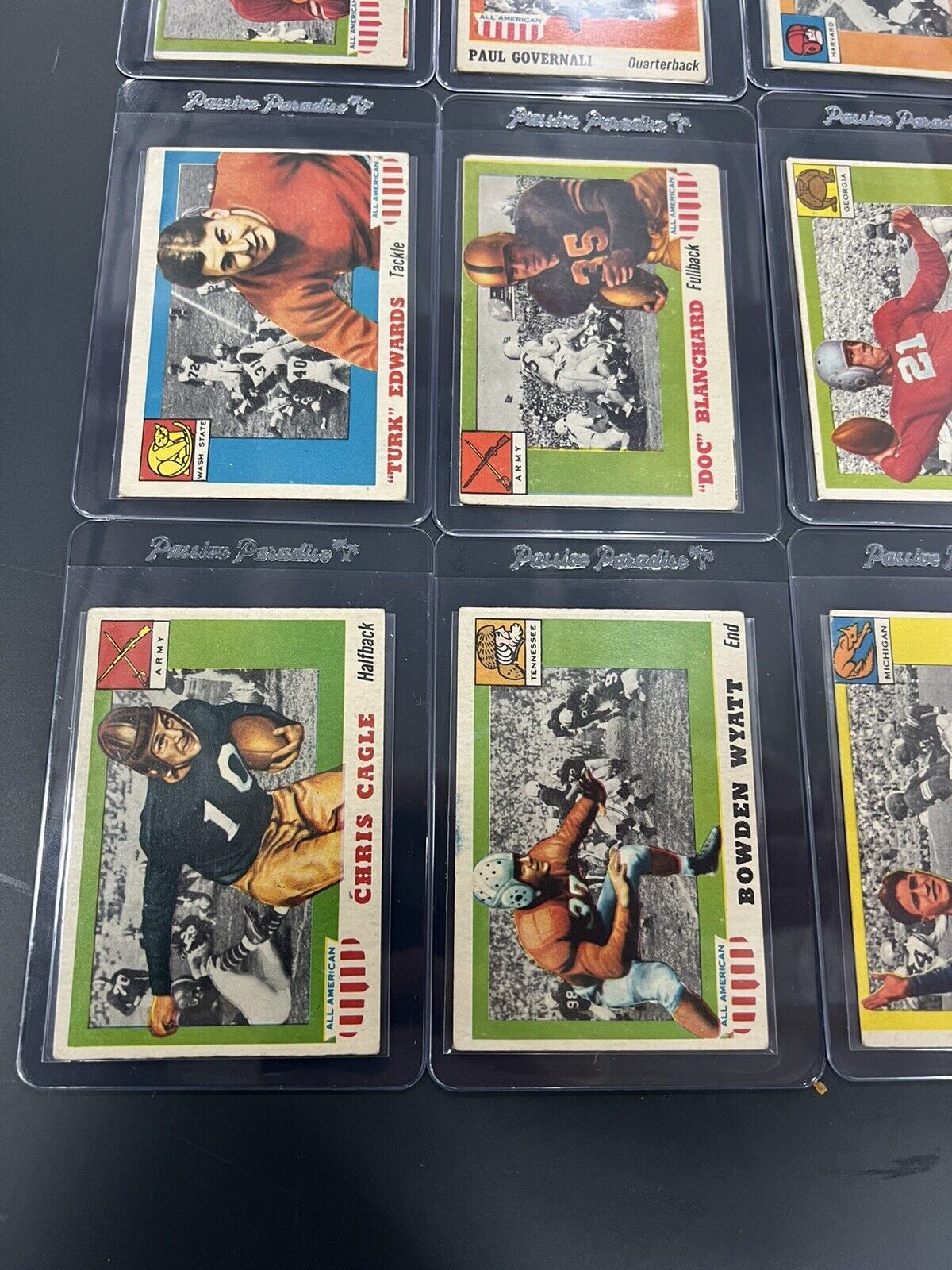Lot Of 24 1955 Topps All American Football Cards Newly Sleeved!