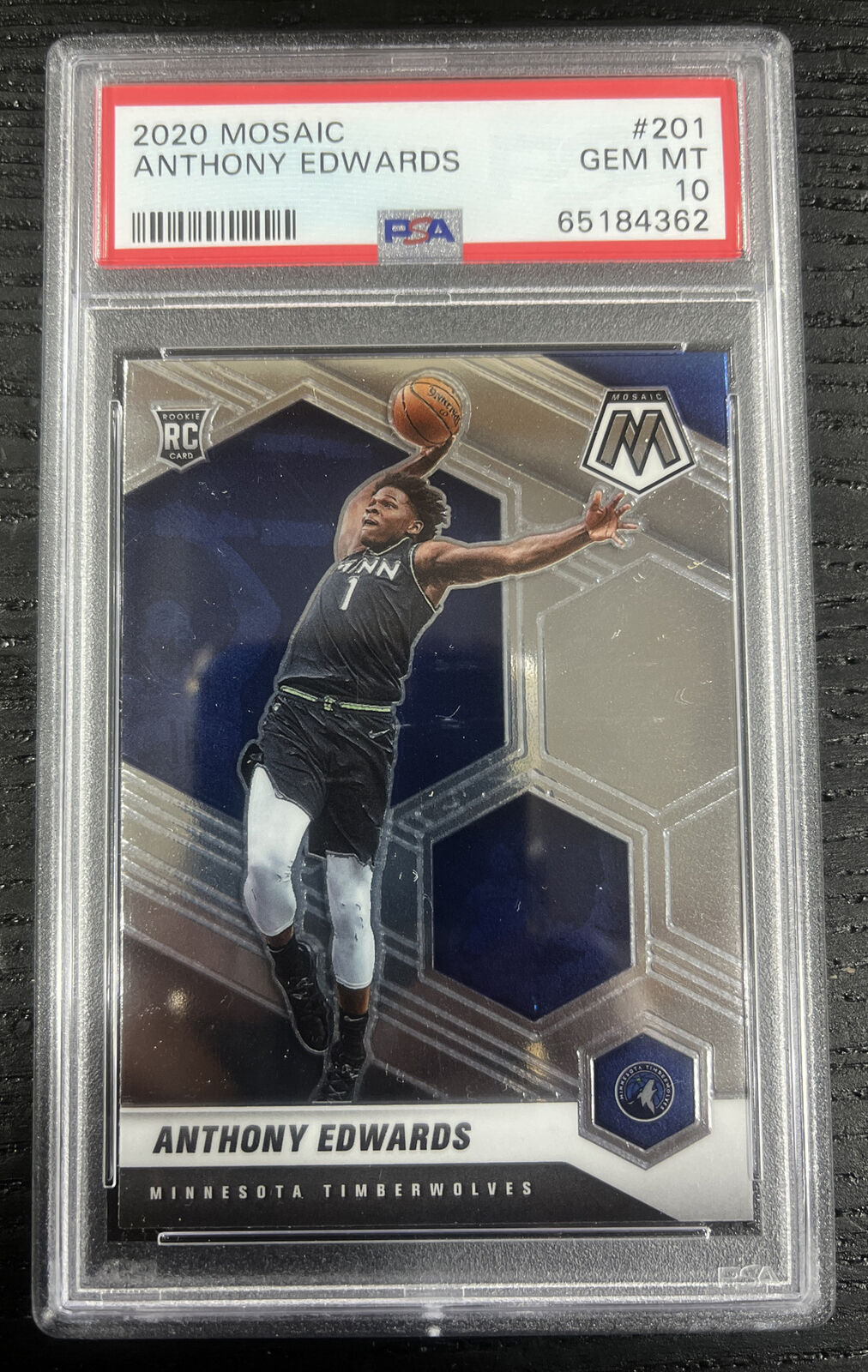 2020-21 Mosaic Anthony Edwards Base RC Rookie #201 PSA 10