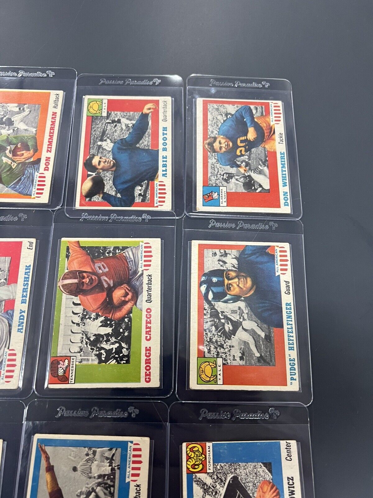 Lot Of 24 1955 Topps All American Football Cards Newly Sleeved!