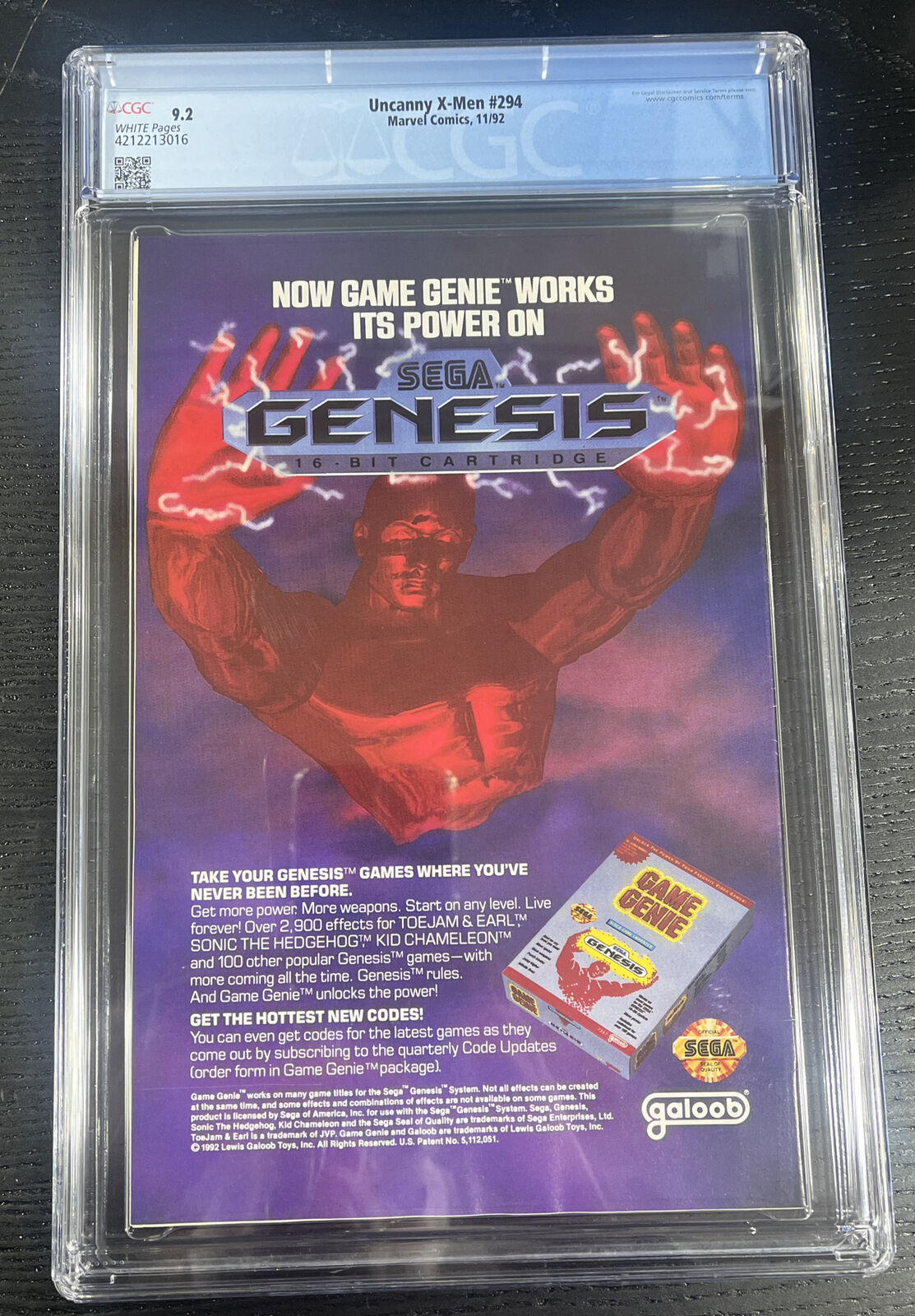 Uncanny X-Men #294 CGC Graded 9.2 Marvel November 1992 White Pages Comic Book
