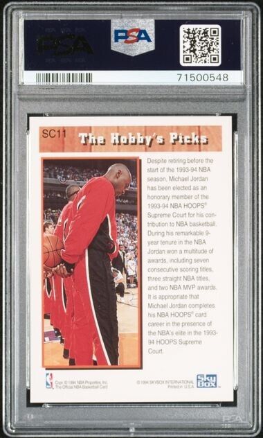 1993 Hoops Michael Jordan Supreme Court #SC11 Chicago Bulls PSA 7 NM