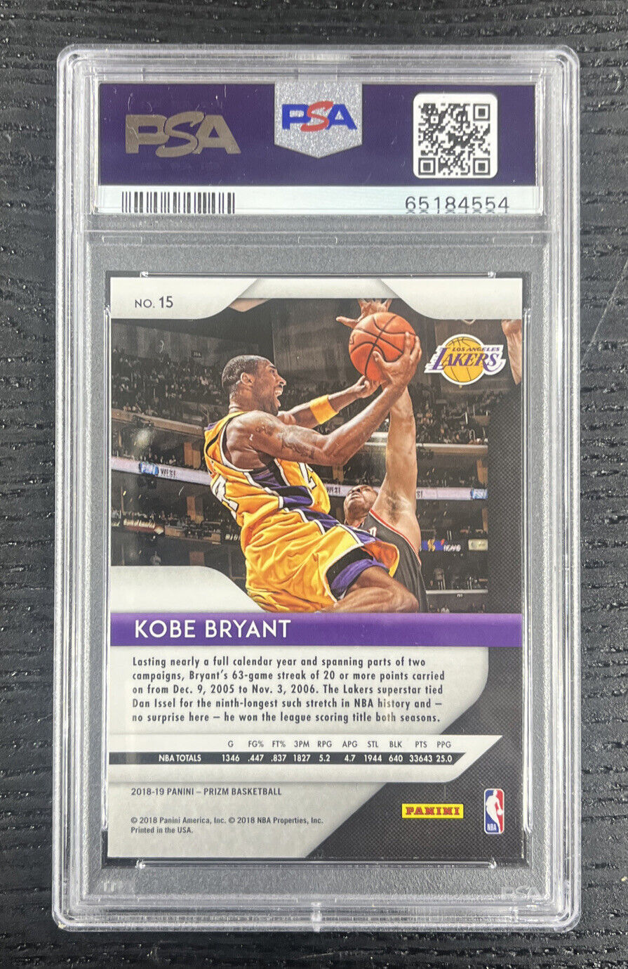 2018-19 Panini Prizm #15 Kobe Bryant Los Angeles Lakers PSA 9