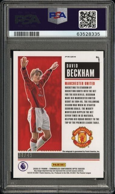 2020 Chronicles Contenders Optic David Beckham Historic Ticket Auto /49 PSA 10