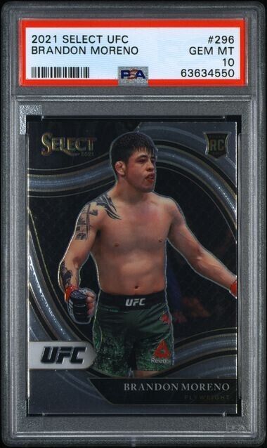 2021 Select UFC Brandon Moreno RC Rookie Octagonside Prizm PSA 10