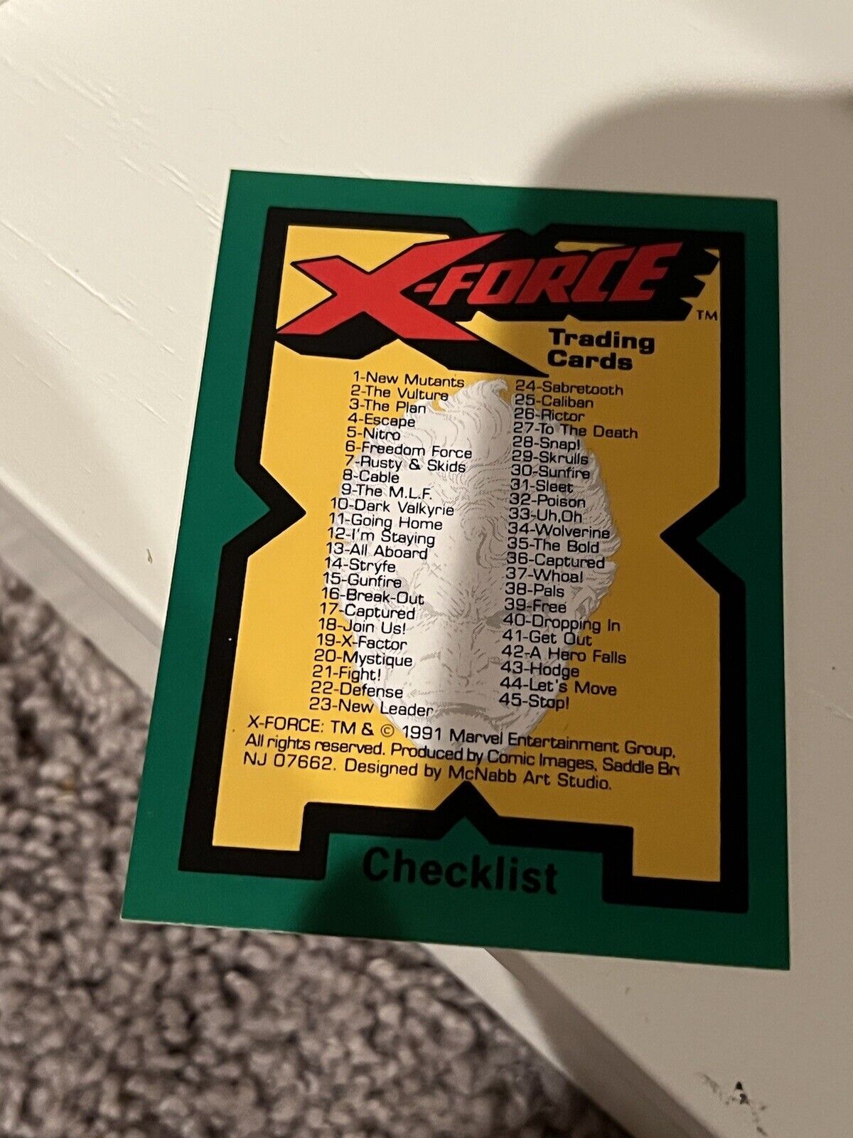 Marvel 1991 X-Force Complete 90 Comic Trading Card Set Includes Checklist