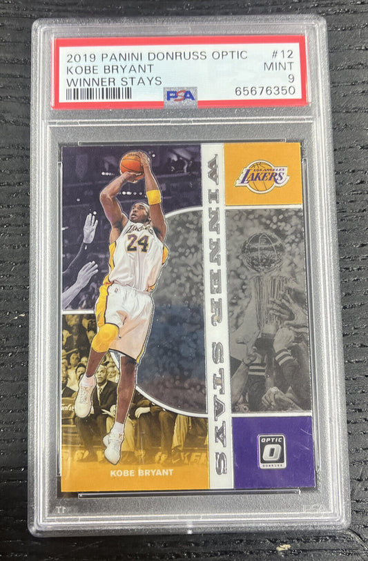 2019-20 Panini Donruss Optic WINNER STAYS Kobe Bryant #12 PSA 9