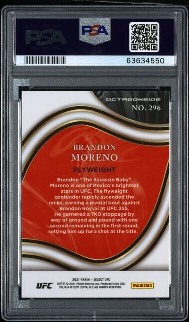 2021 Select UFC Brandon Moreno RC Rookie Octagonside Prizm PSA 10