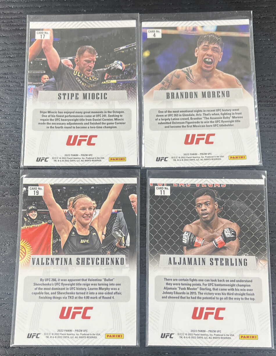 2022 Panini Prizm UFC Flashback Sp INSERTs Goats Champion UFC champion