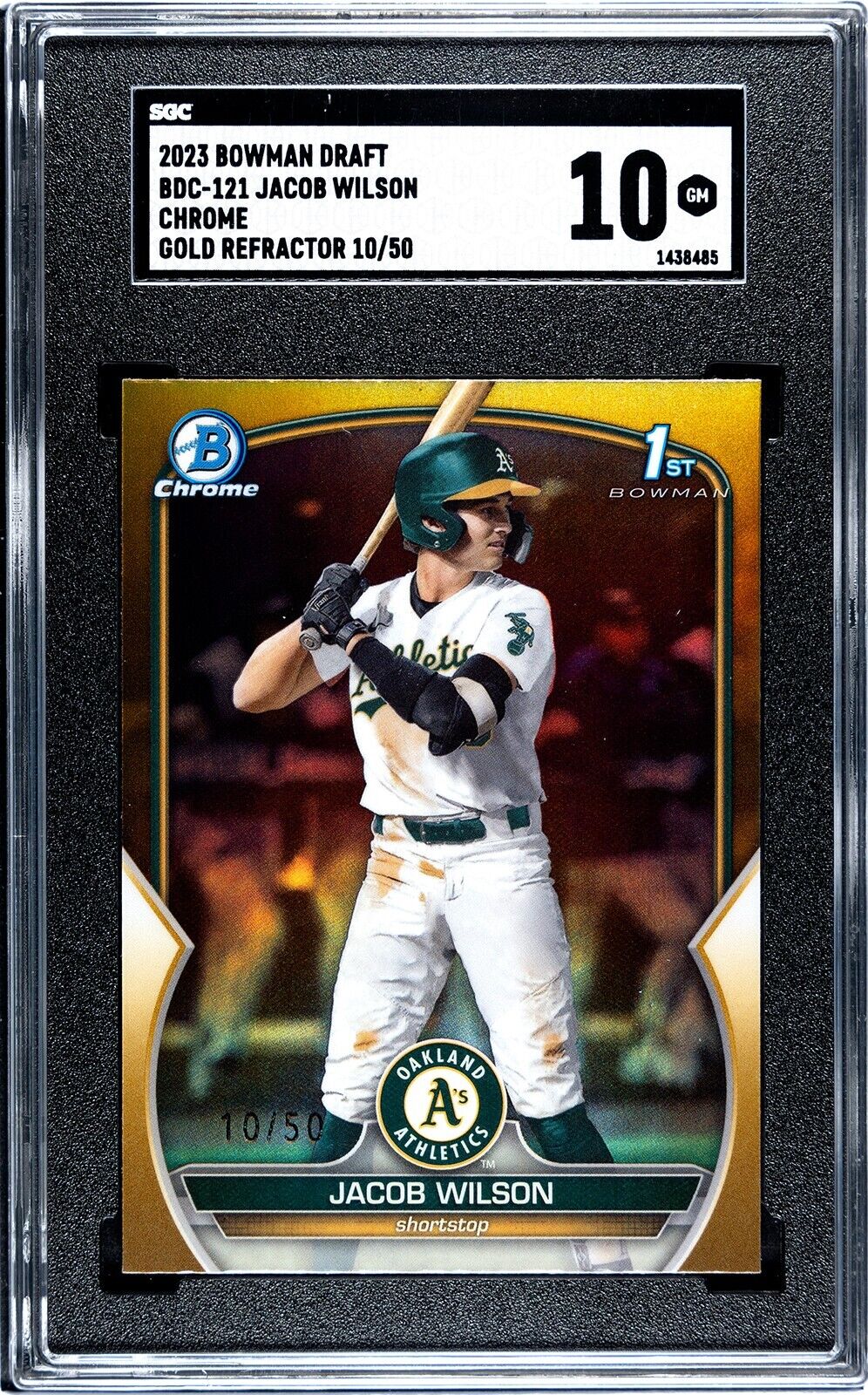 2023 Bowman Draft Jacob Wilson 1st Bowman Gold Refractor /50 SGC 10