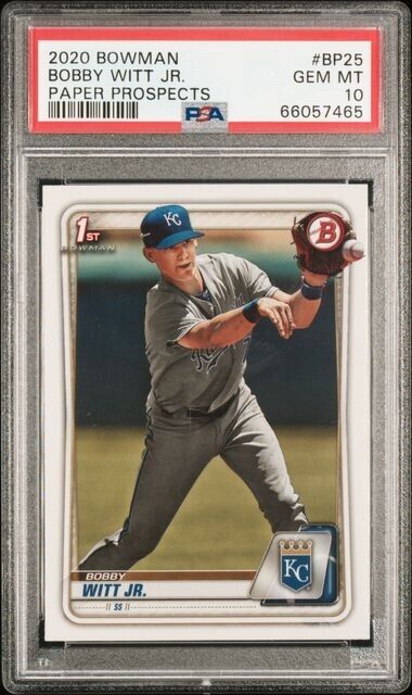 2020 Bowman #BP-25 Bobby Witt Jr. (RC) Kansas City Royals PSA 10 Paper
