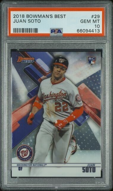 2018 Bowman's Best Juan Soto Rookie Card San card #29 Diego Padres PSA 10