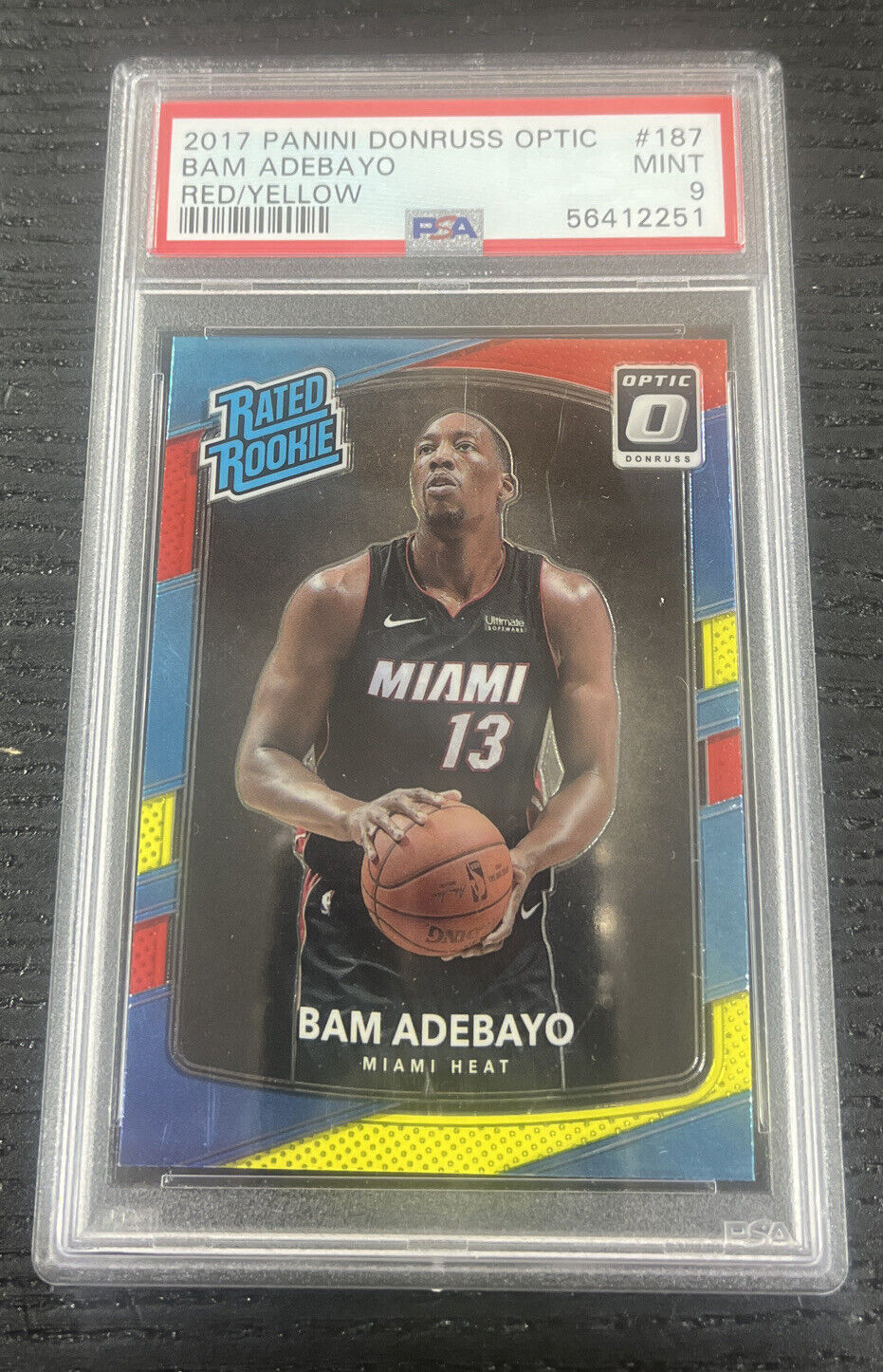 2017-18 Donruss Optic Mega Box Rookie Red Yellow #187 Bam Adebayo RC PSA 9 GEM