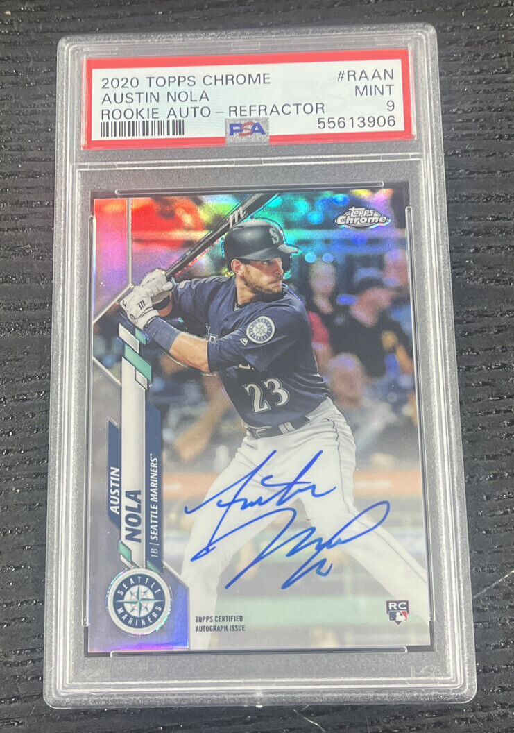 2020 Topps Chrome Rookie Auto Refractor - Austin Nola RC /499 PSA 9