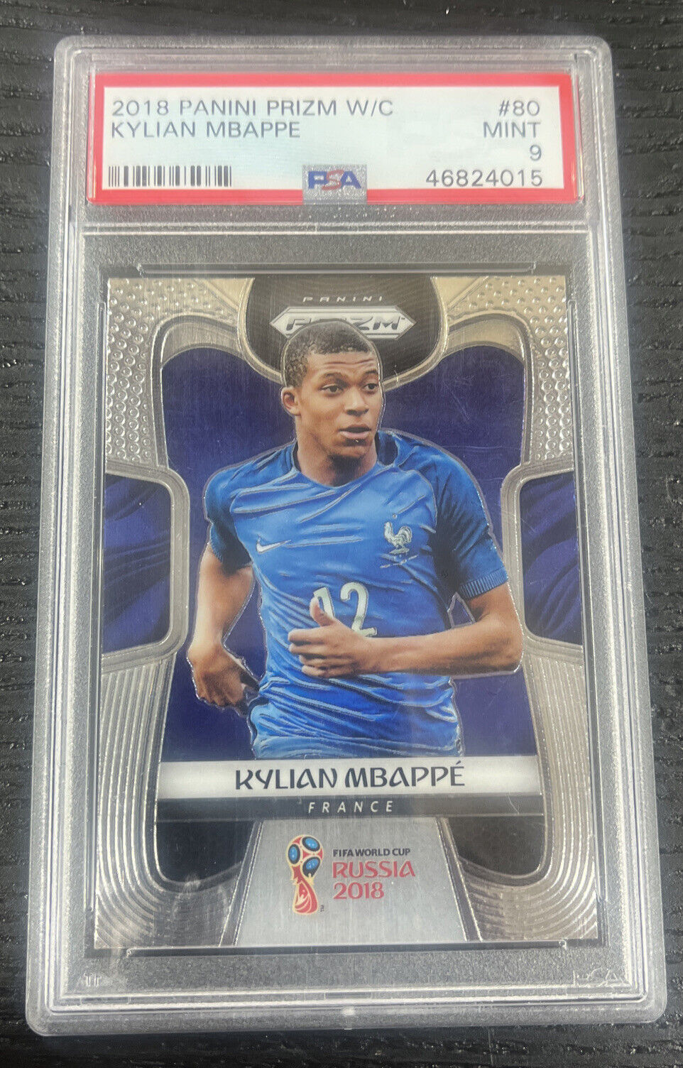 KYLIAN MBAPPE 2018 Panini Prizm World Cup 80 RC Rookie PSA 9