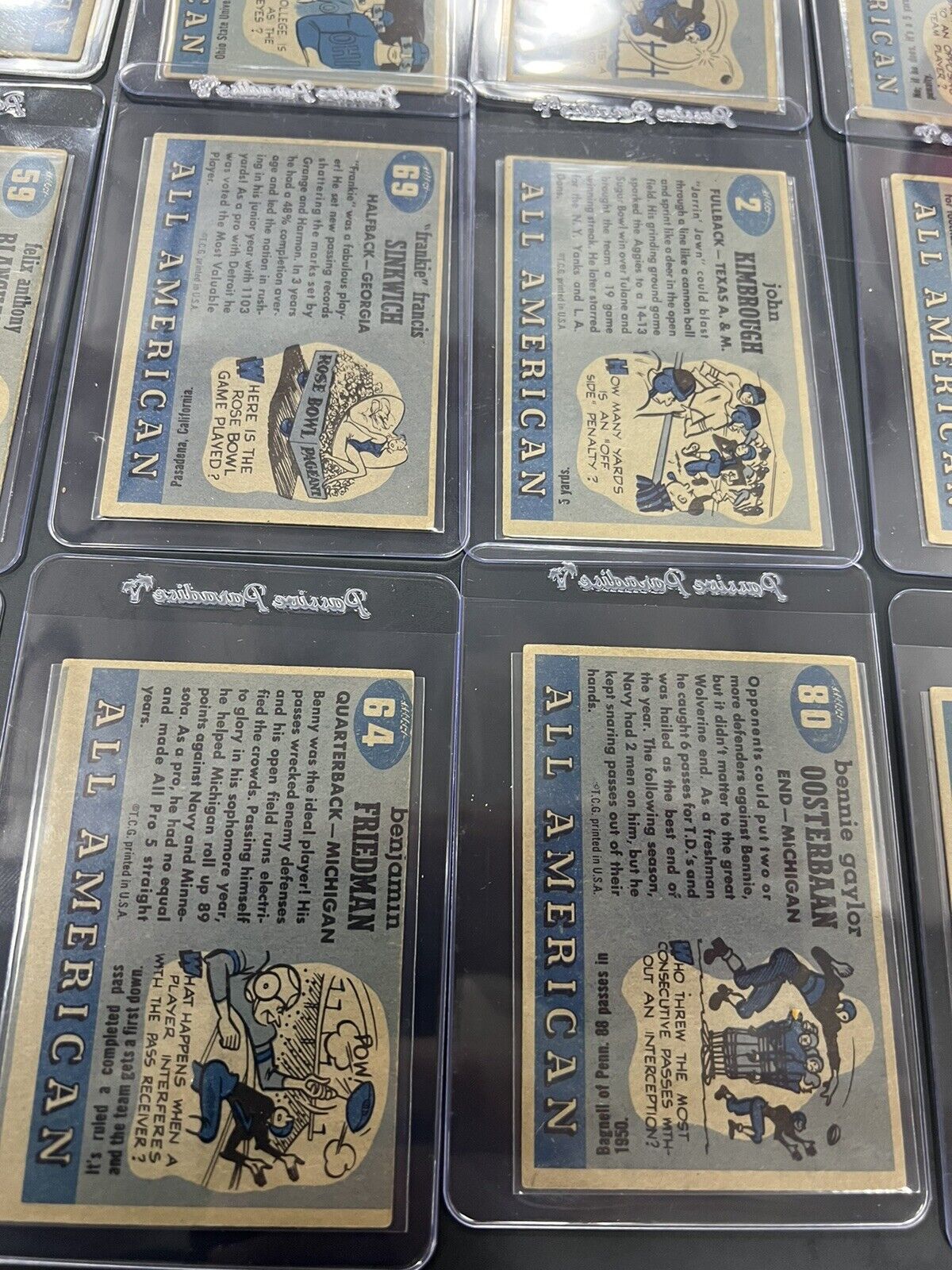 Lot Of 24 1955 Topps All American Football Cards Newly Sleeved!