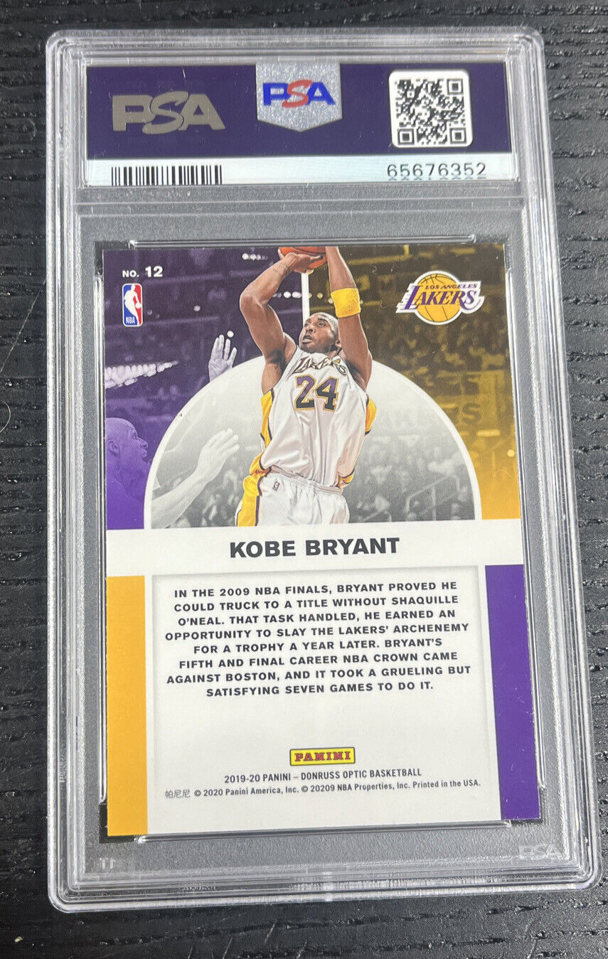 2019-20 Panini Donruss Optic WINNER STAYS Kobe Bryant #12 PSA 10 Lakers GEM MINT