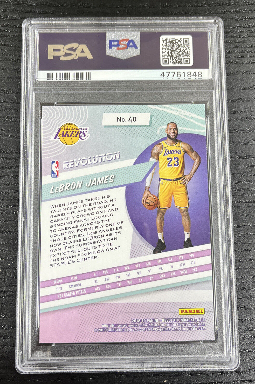 LeBron James 2018-19 Panini Revolution #40 Los Angeles Lakers PSA 10