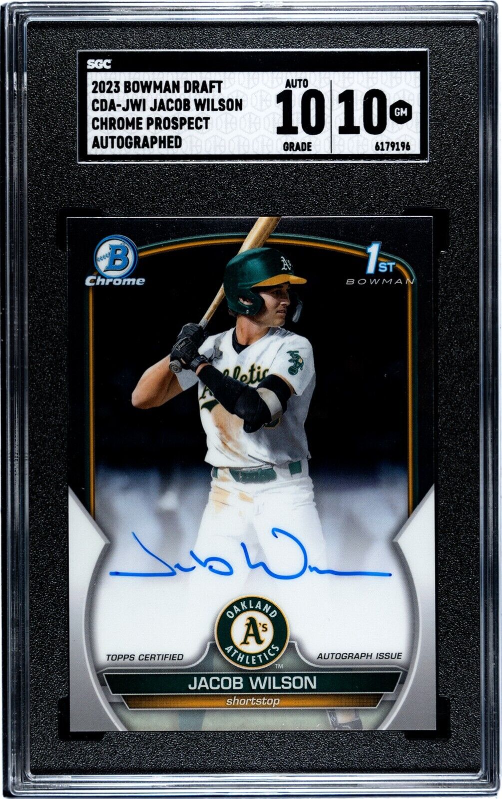 2023 Bowman Draft Jacob Wilson 1st Bowman Chrome Auto SGC 10