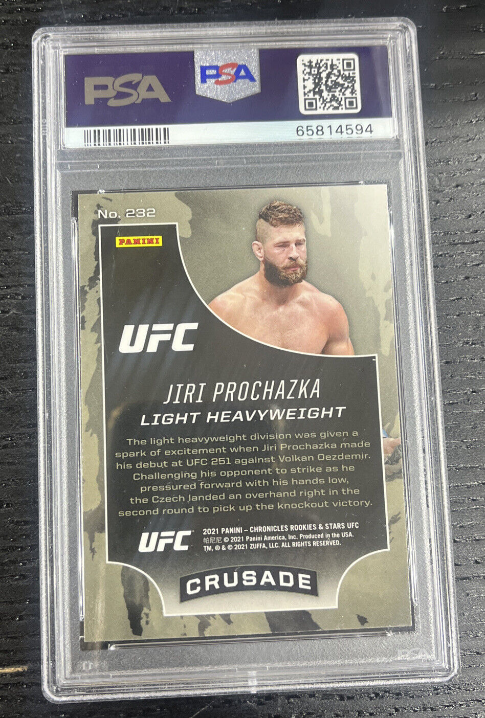 2021 Panini Chronicles UFC Rookie & Stars JIRI PROCHAZKA RC Rookie PSA 10
