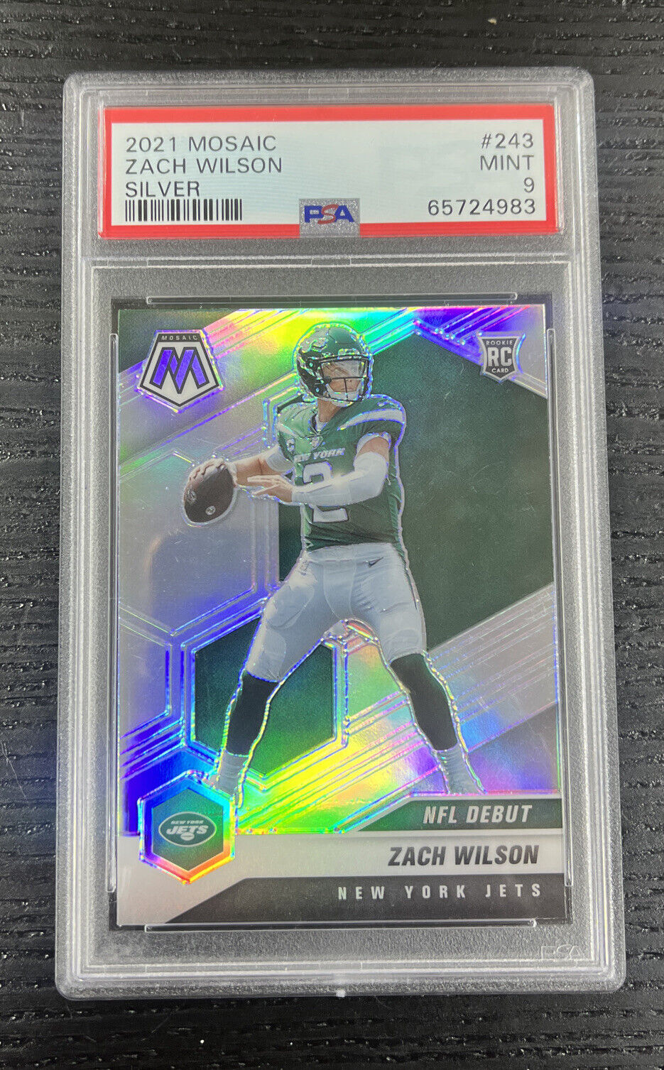 2021 Mosaic Zach Wilson Silver Prizm #243 Rookie RC PSA 9