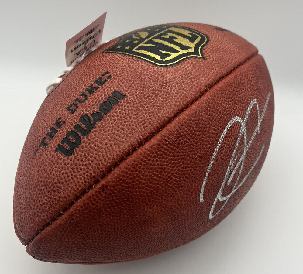 Derek Carr Signed Wilson Duke Football Becket Witnessed Raiders Saints